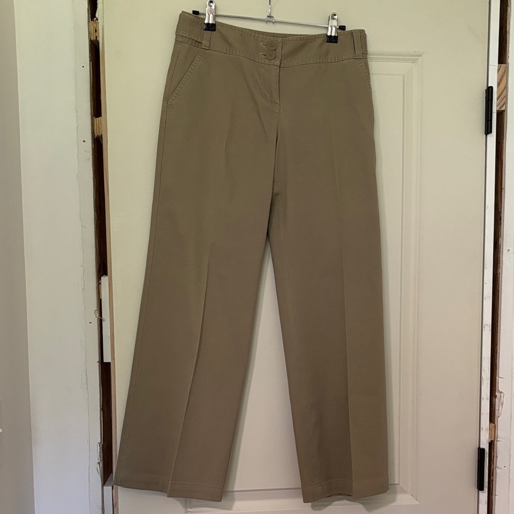 LOFT Women's Khaki Straight-Leg Trousers